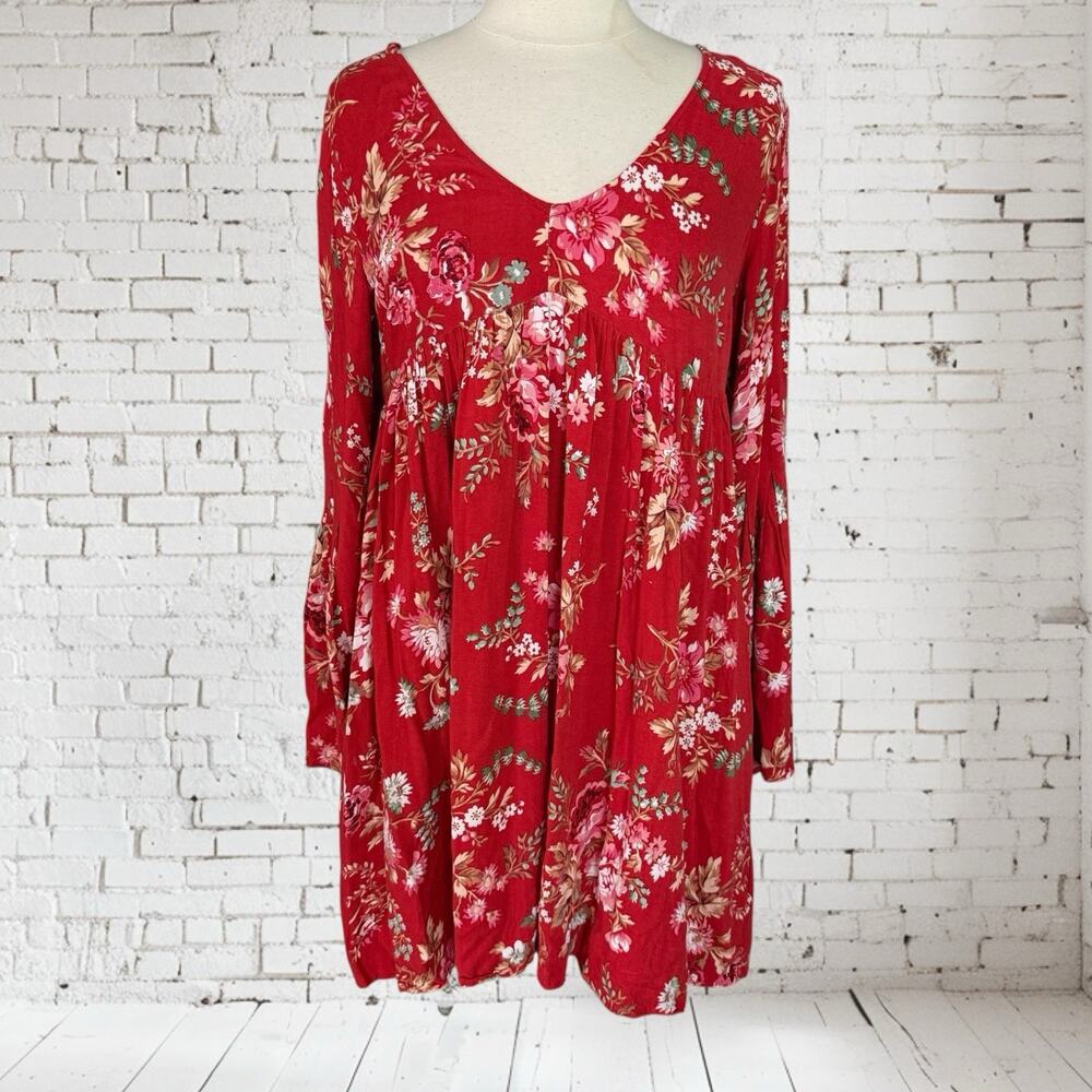 Ralph Lauren Denim & Supply Short Dress Sz M Womens Floral Flared Sleeve Pockets